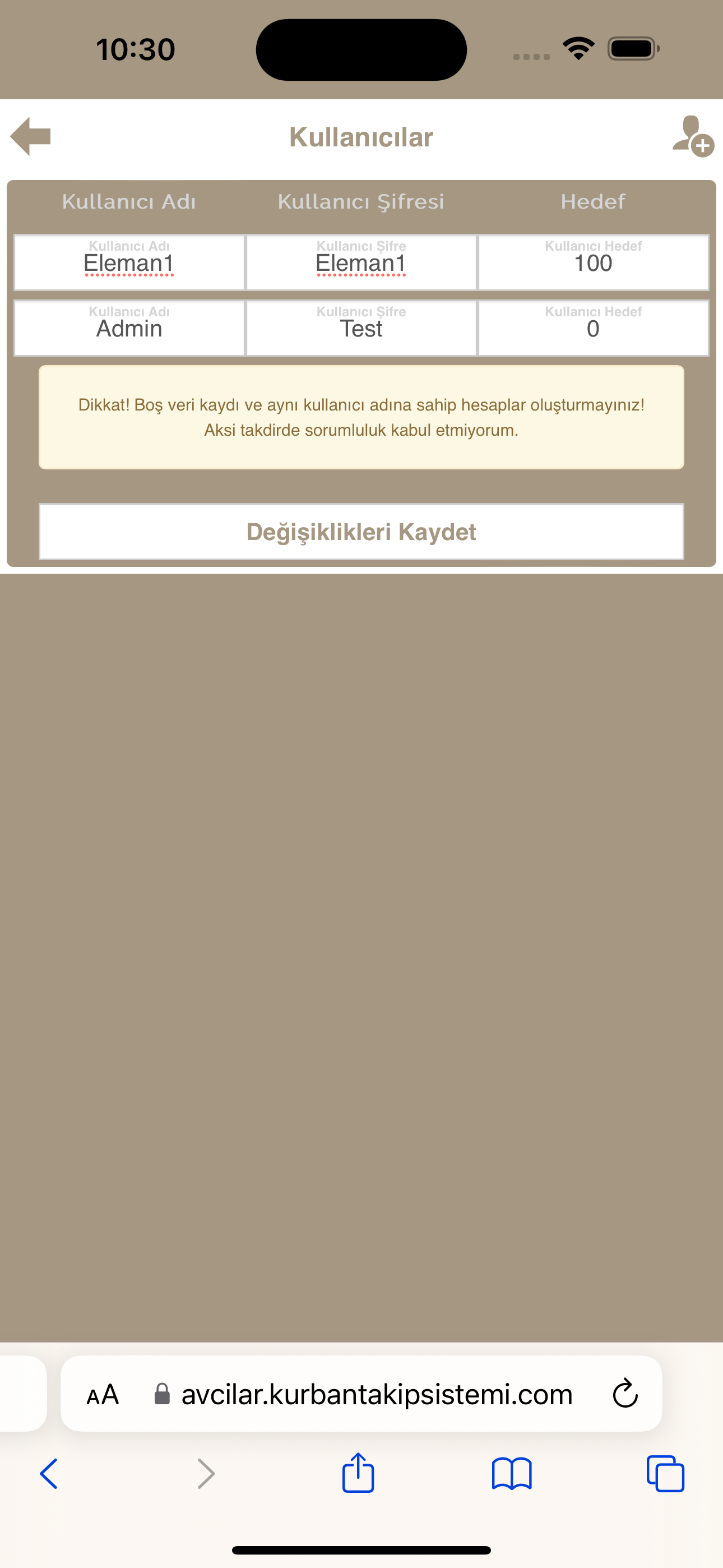 Admin - Kullanıcılar
